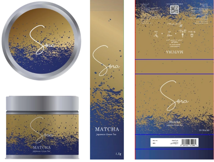 Packaging design gamme premium thé café Sora