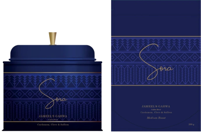 Packaging design gamme premium thé café Sora